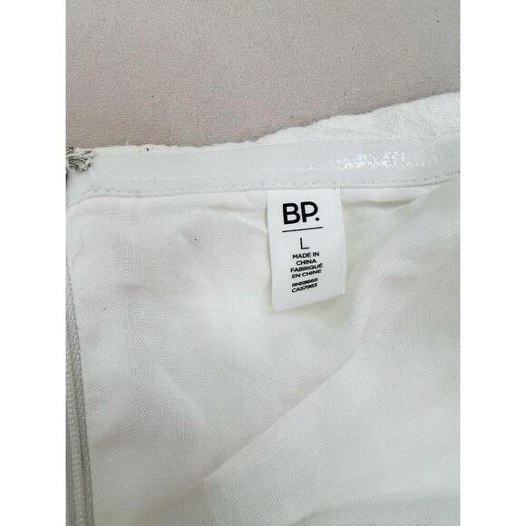 BP White Fold Top Strapless Linen Blend Casual Style Mini Dress Womens Large - Picture 8 of 11